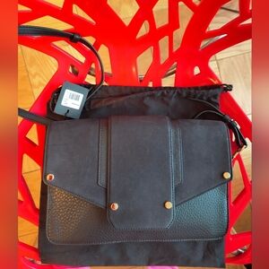 Mackage Effy Nubuck And Leather Black Bag NWT Dust Bag 11.5"W x 1.5"D x 7"H